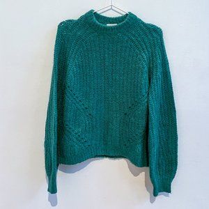 Wilfred Aritzia Mohair Alpaca Knit Saba Green Fall Sweater Pull Sz XS